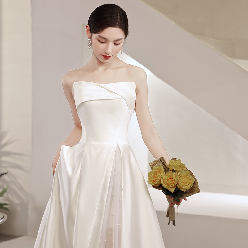 Photography Lighting Basics - Gaun Pengantin Prancis Ringan, Gaun Satin