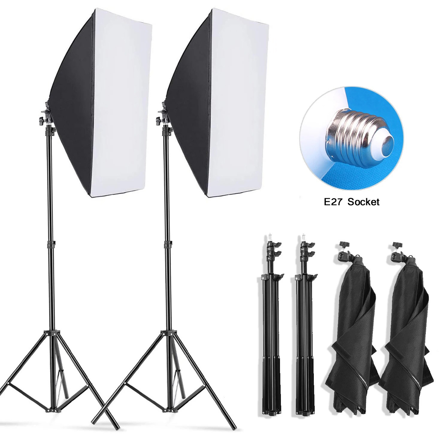 Photography Lighting Softbox - Softbox Pencahayaan Fotografi Profesional dengan Tripod,