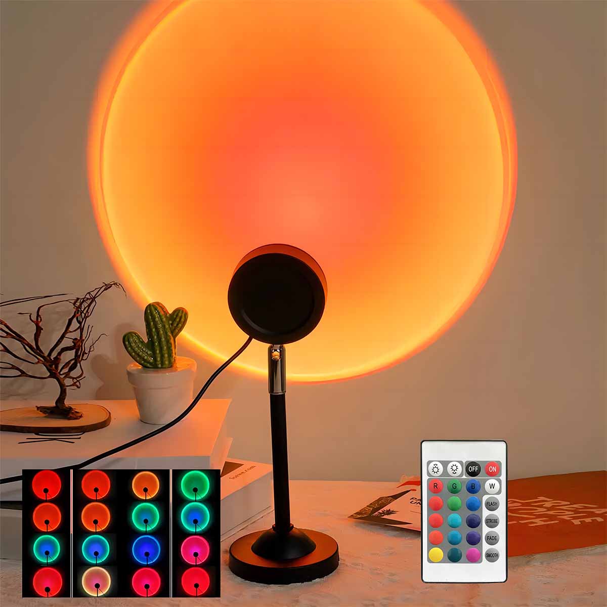 Photography Lighting Wall - Lampu Proyeksi Matahari Terbenam dengan Remote
