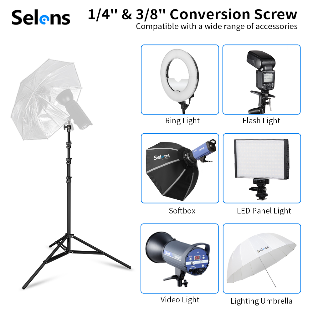 Statif Lampu Selens 2.2~3.95m  - Photography Lighting Softbox ulasan dan harga