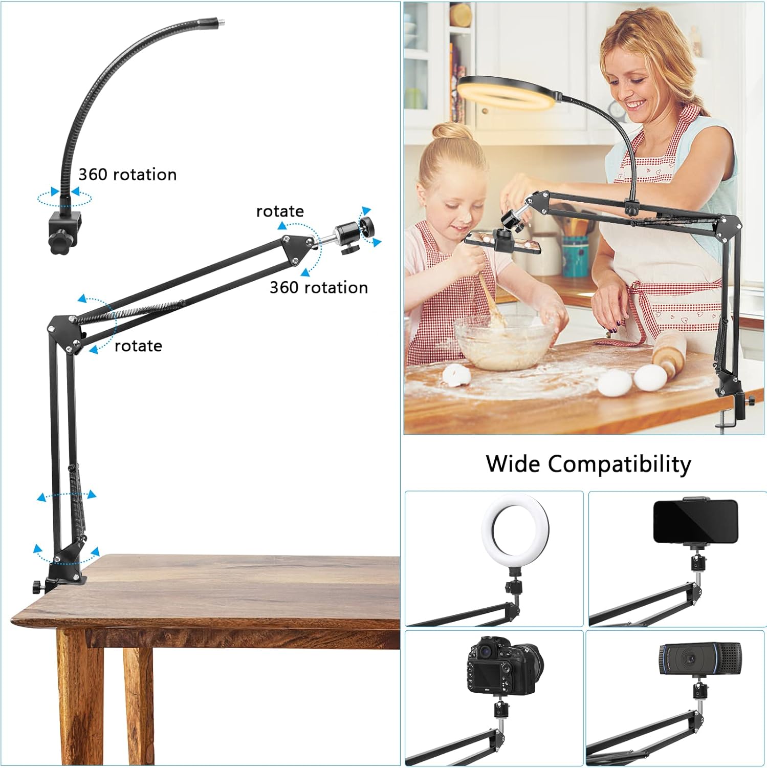 Lampu Cincin dengan Dudukan da - Photography Lighting Overhead ulasan dan harga
