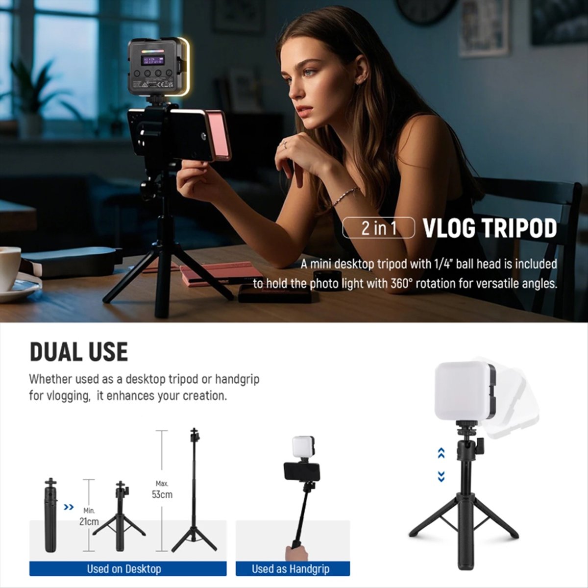Lampu Video RGB Magnetik Terba - Photography Lighting App ulasan dan harga