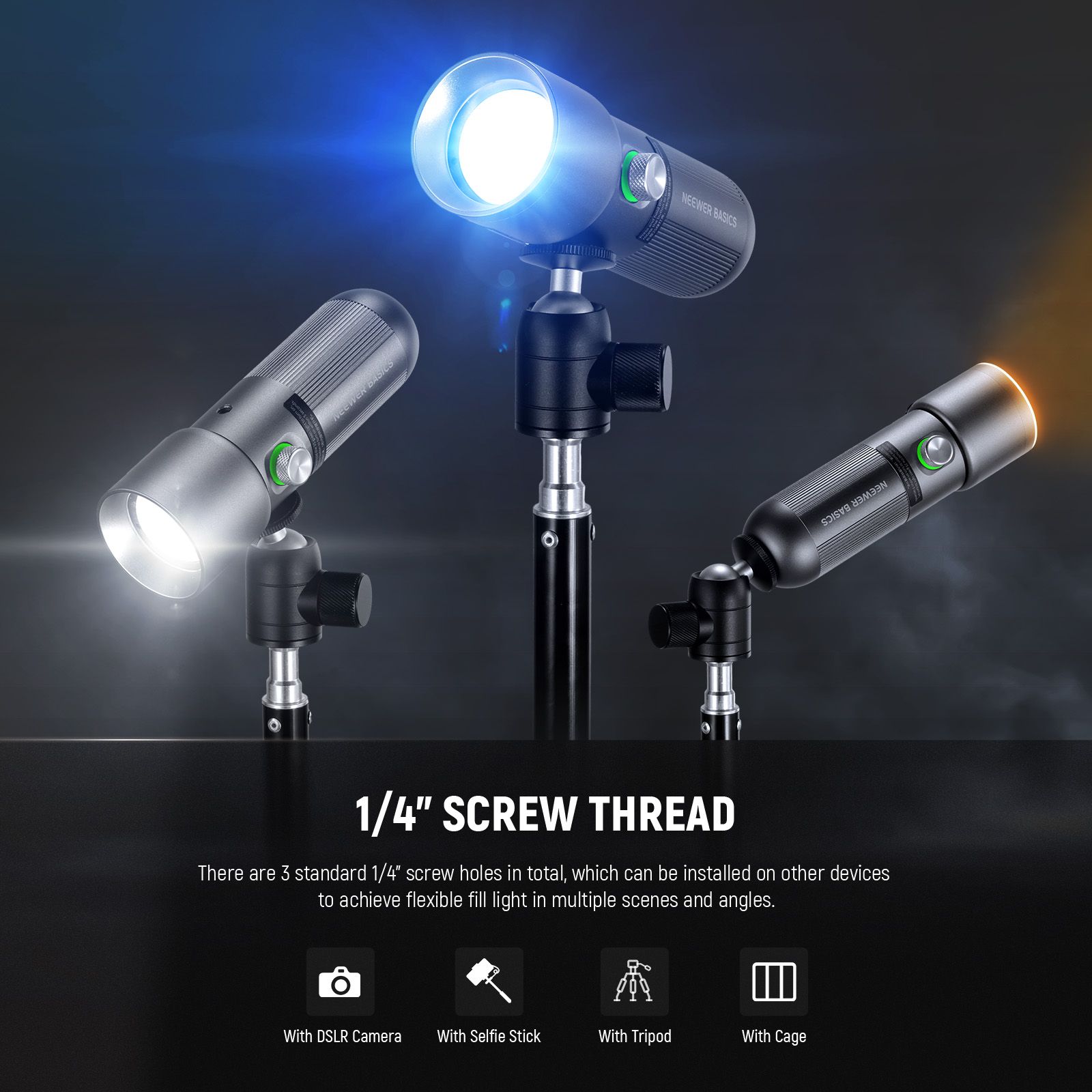 NEEWER BASICS RGB Senter Fotog - Photography Lighting Basics ulasan dan harga