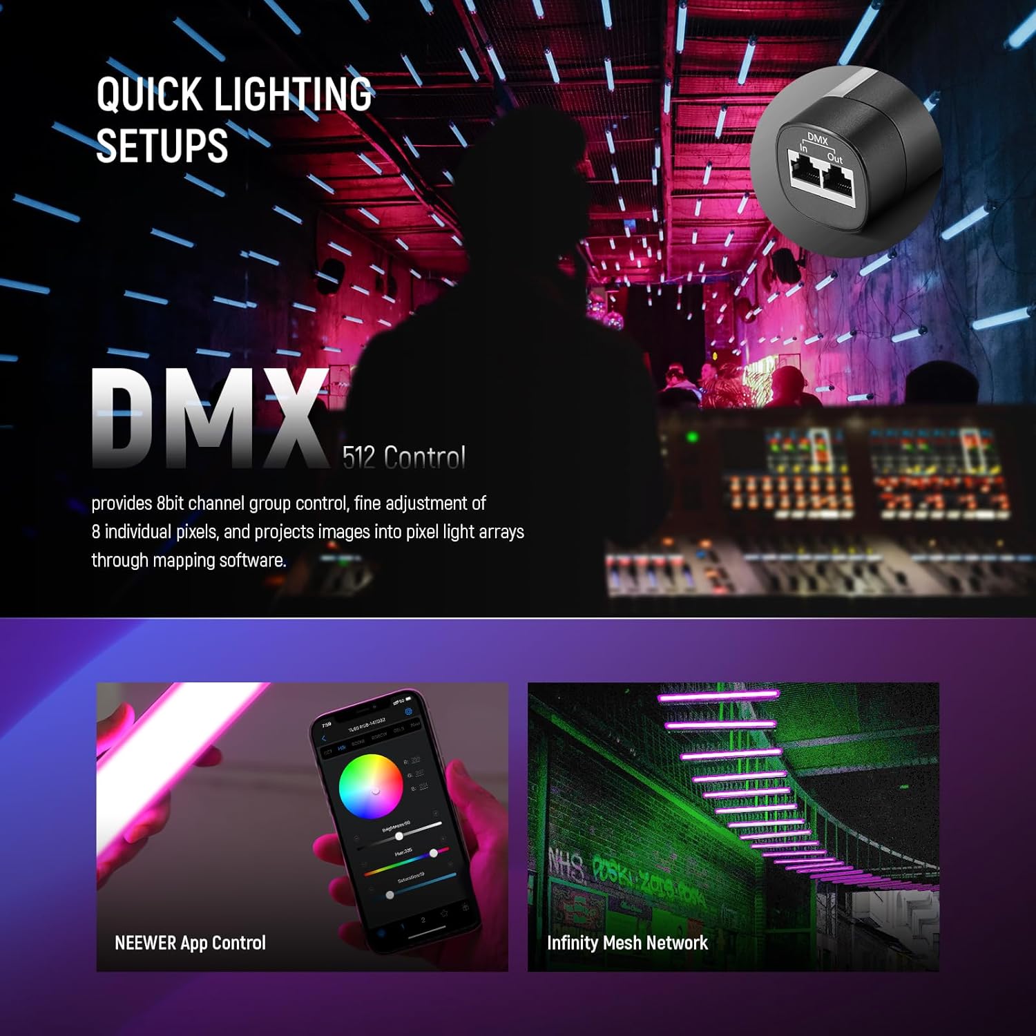 NEEWER TL60 Lampu Tabung RGB,  - Photography Lighting App ulasan dan harga