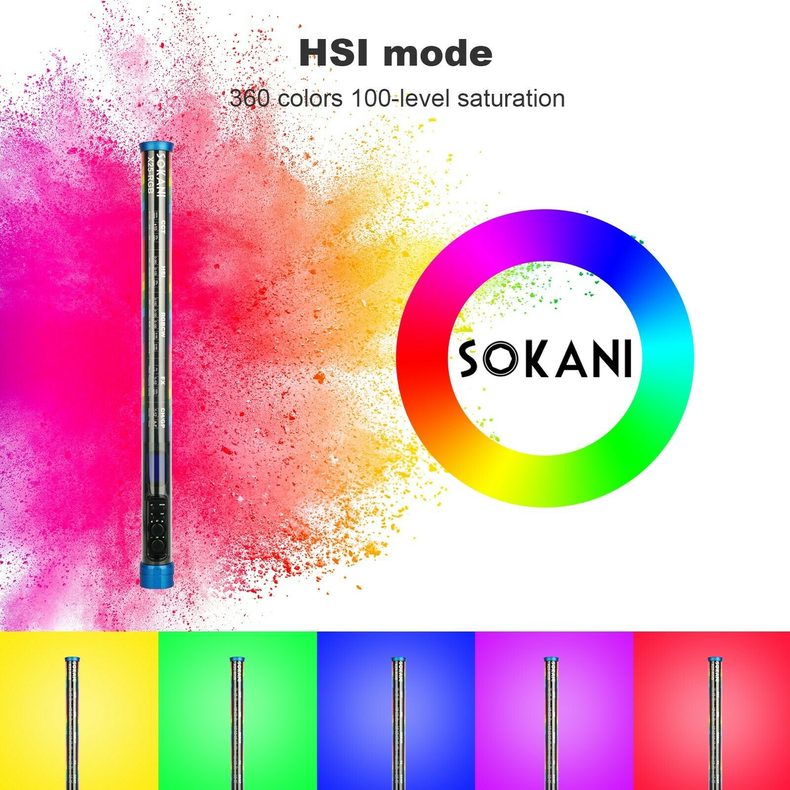 Sokani X25 RGB Lampu Video LED - Photography Lighting App ulasan dan harga