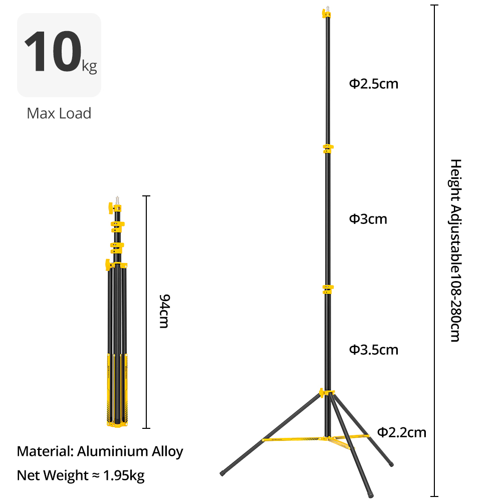AMBITFUL GM280Y 280cm Penyangg - Photography Lighting For Products ulasan dan harga
