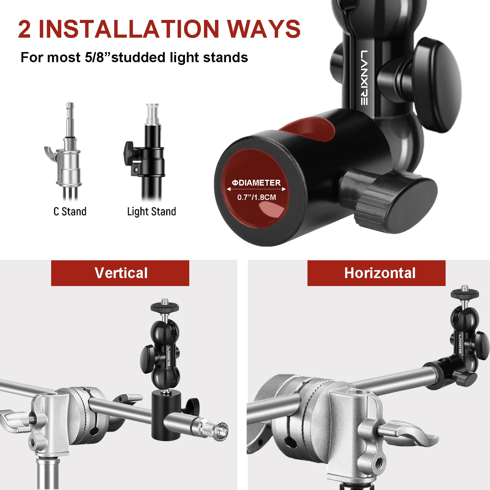 Adaptor Mount Light Stand Lanx - Photography Lighting Rig ulasan dan harga