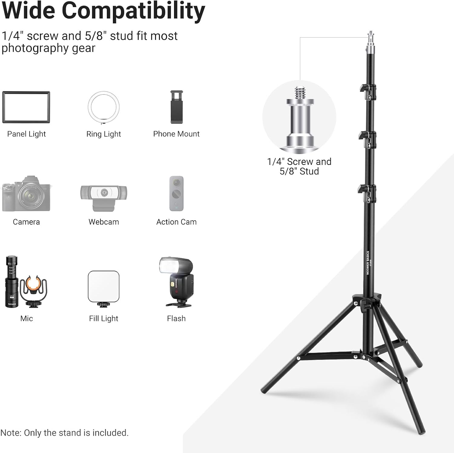 NEEWER Basics 6ft/180cm Penyan - Photography Lighting Basics ulasan dan harga