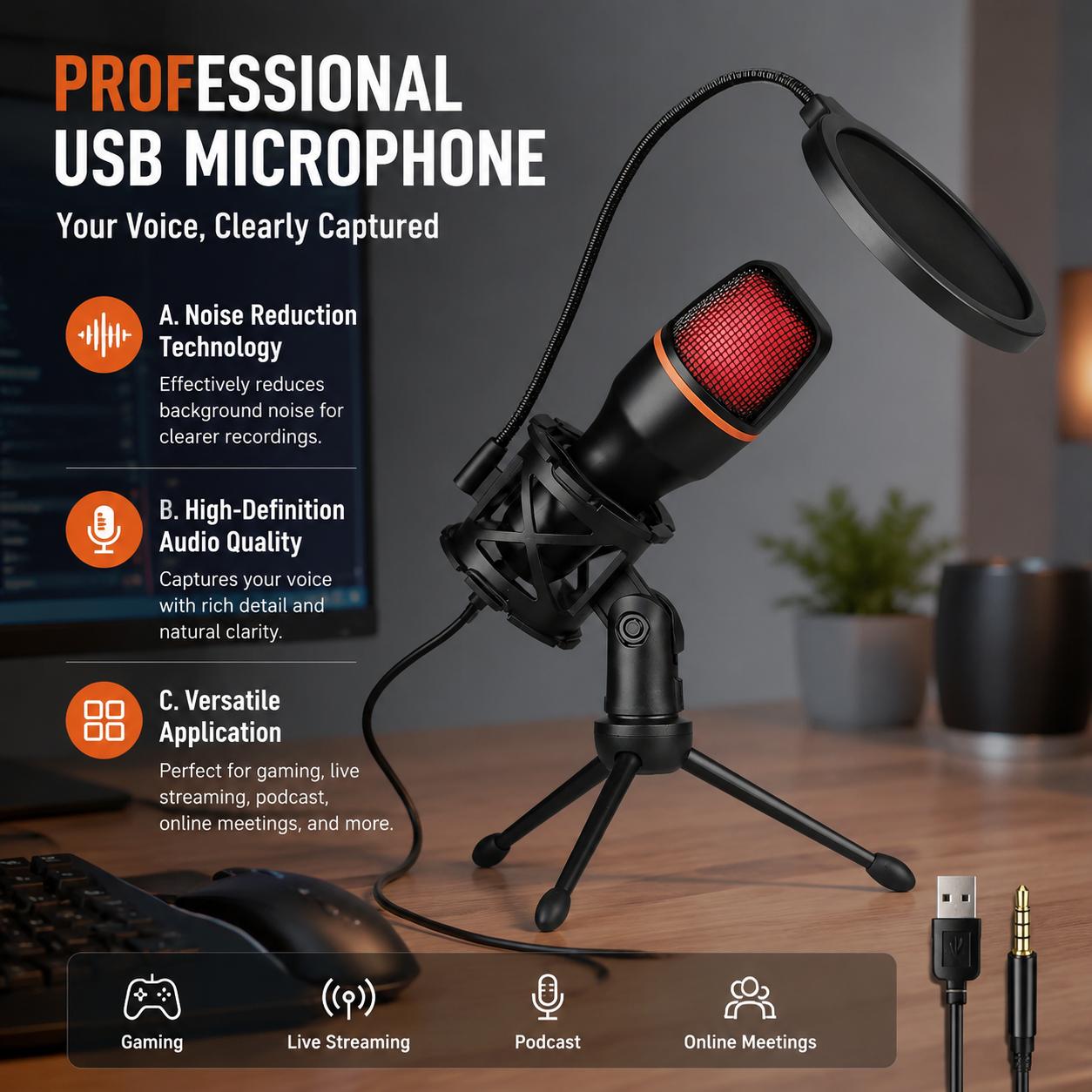 Kit Mikrofon Kondensor Kardioi - Photography Lighting Uk ulasan dan harga
